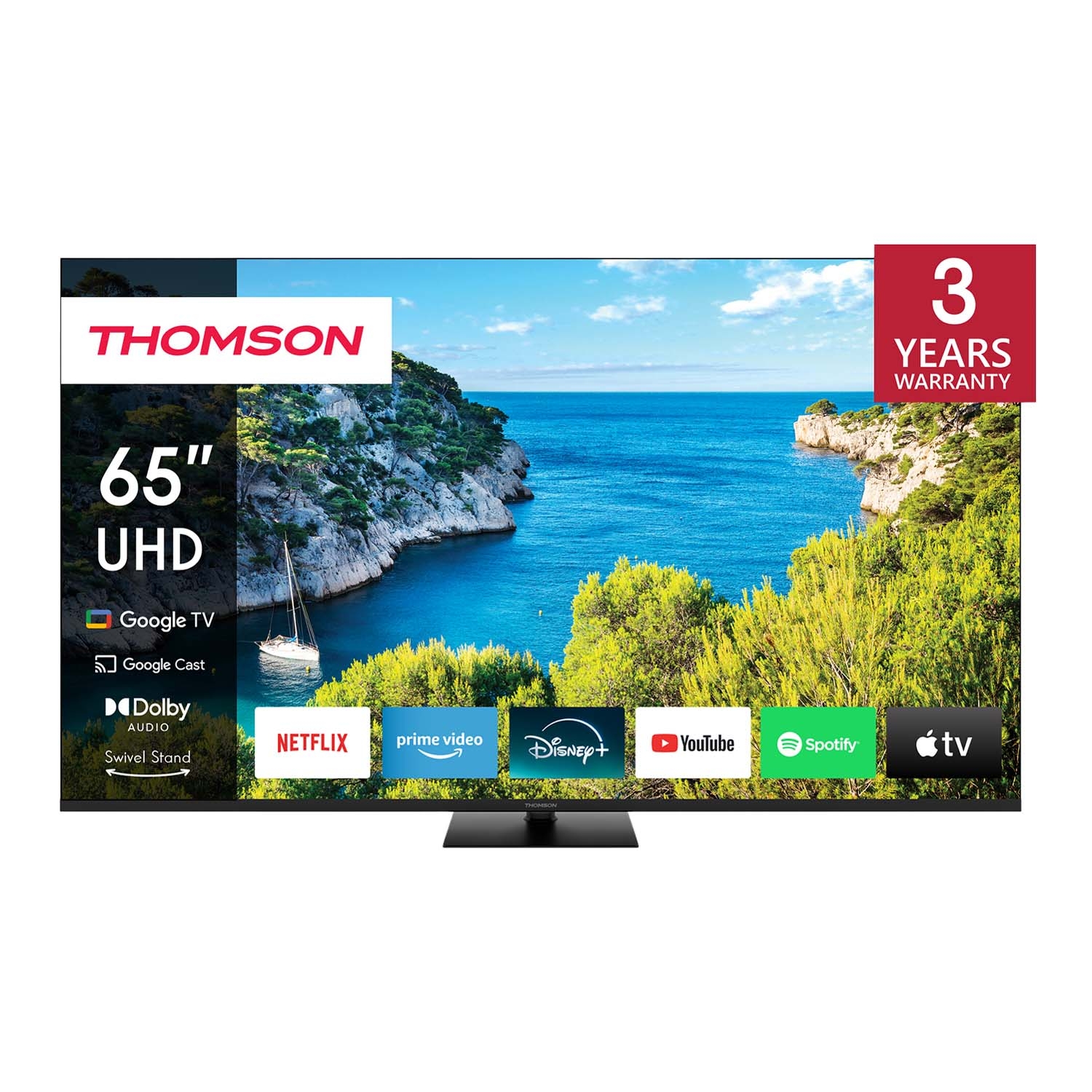 Telewizor 65” Thomson 65UG5C14, Google TV, 4K UHD, bezramkowy