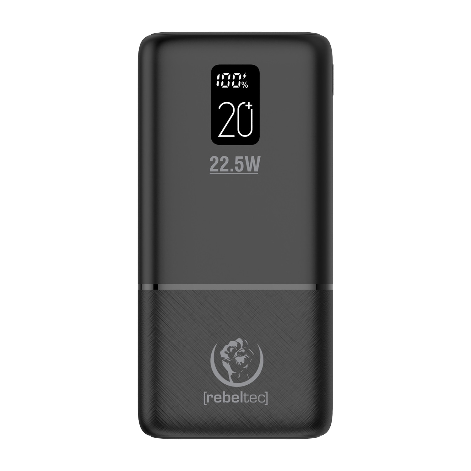 Powerbank Rebeltec P20 LCDPD, 20000 mAh, 22,5 W, czarny