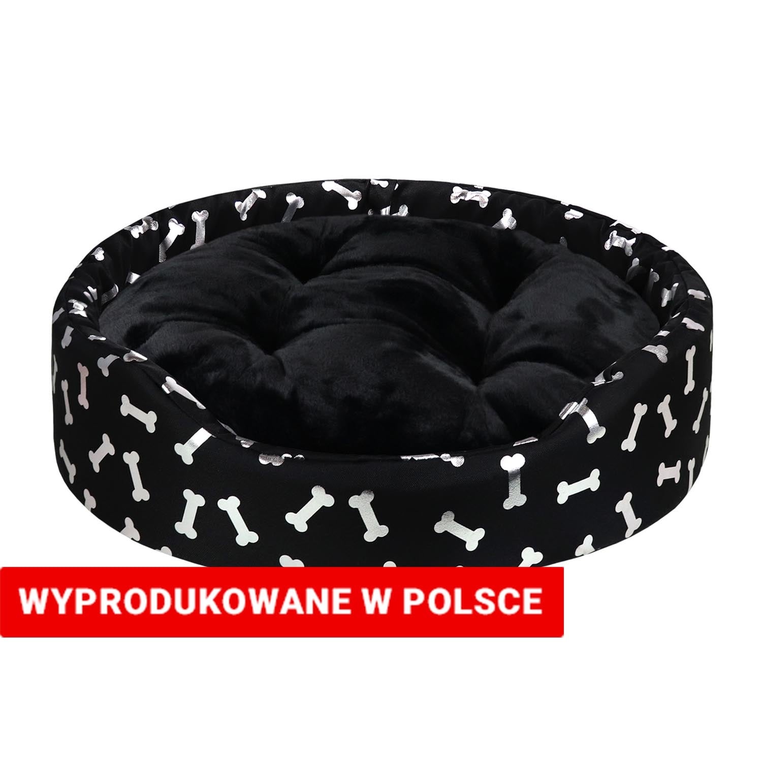 Sofa dla psa Dogguru Ruby King, kostki, czarna