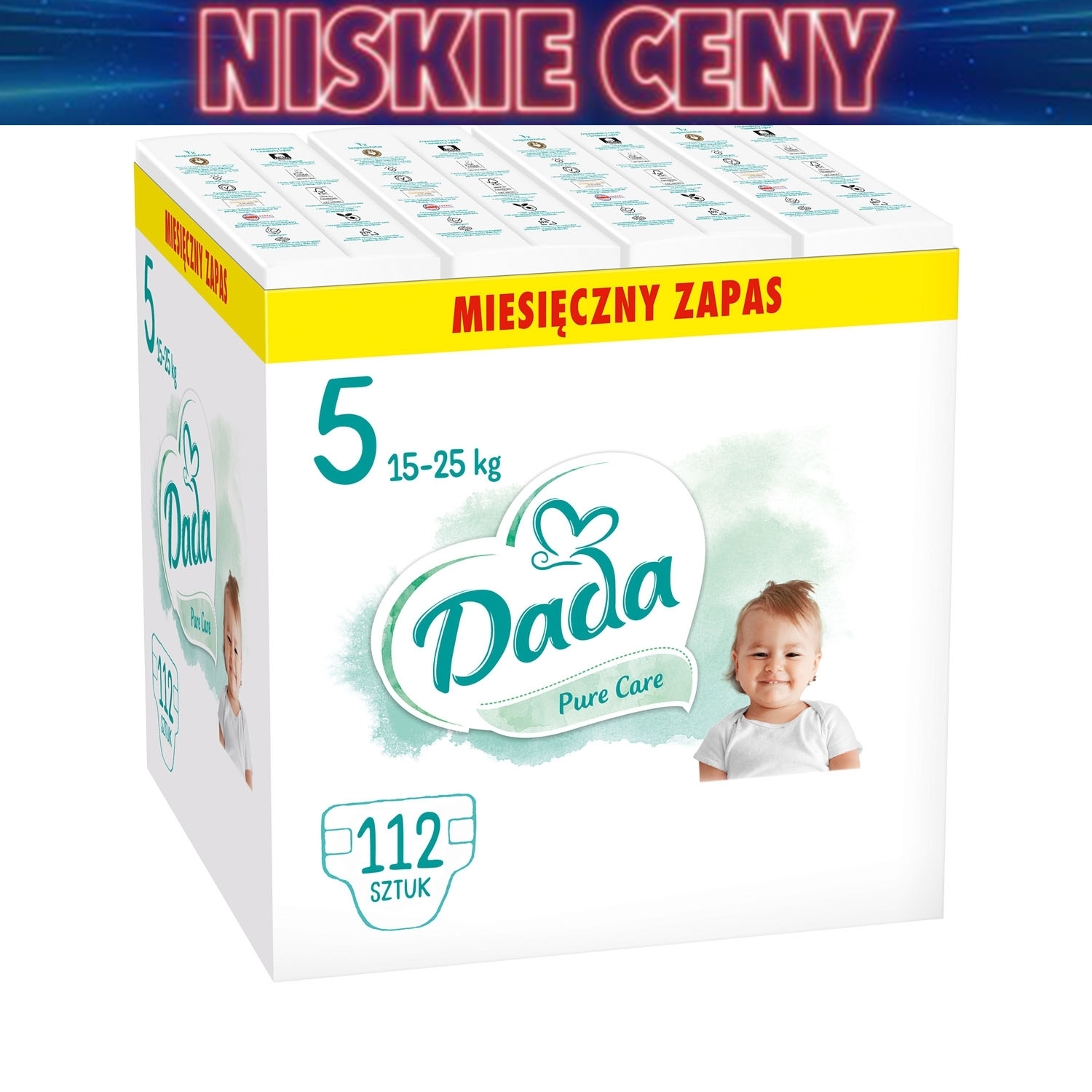 Pieluszki Pure Care 5 Junior, 15-25 kg, 112 szt., identyfikator wilgotności