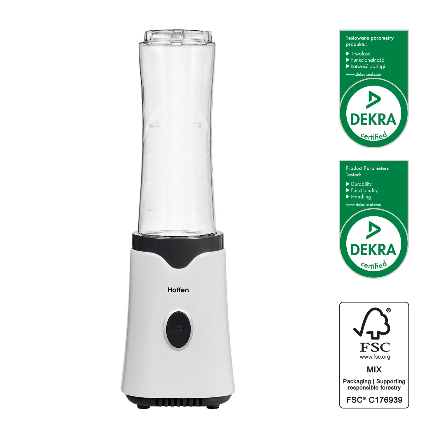 Blender fitness Hoffen, 350 W, z przenośnym bidonem