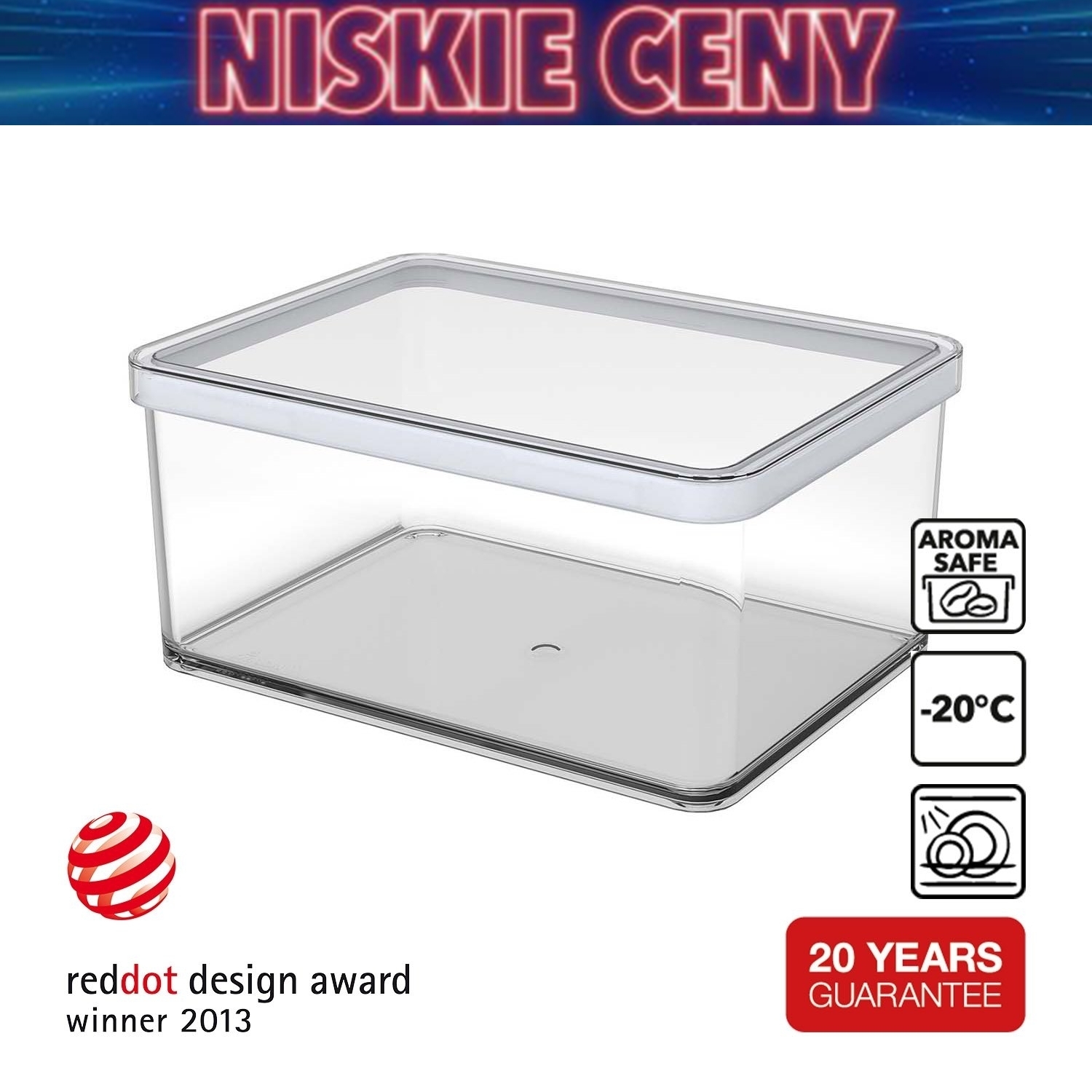 Pojemnik szeroki Rotho Loft, 2,25 l, biały
