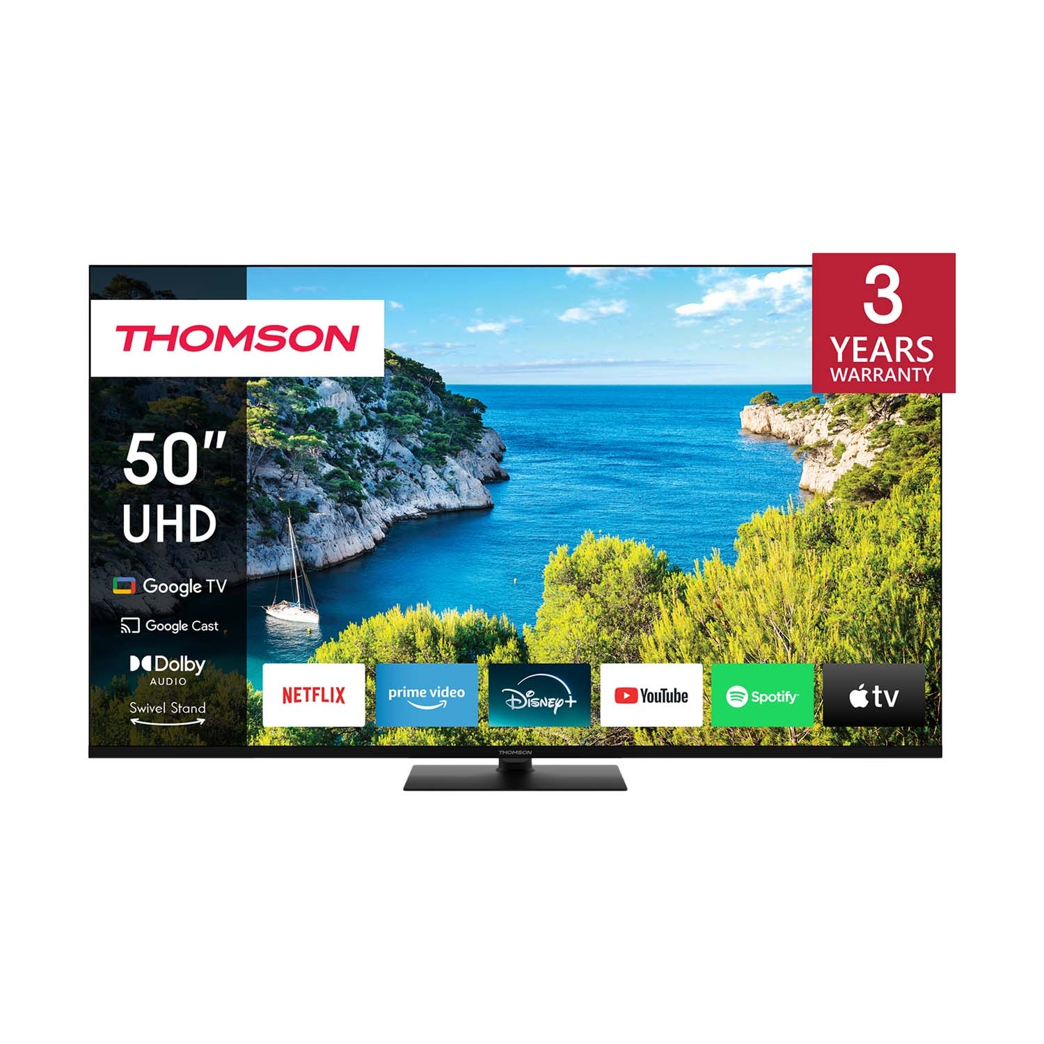 Telewizor 50” Thomson 50UG5C14, Google TV, 4K UHD, bezramkowy