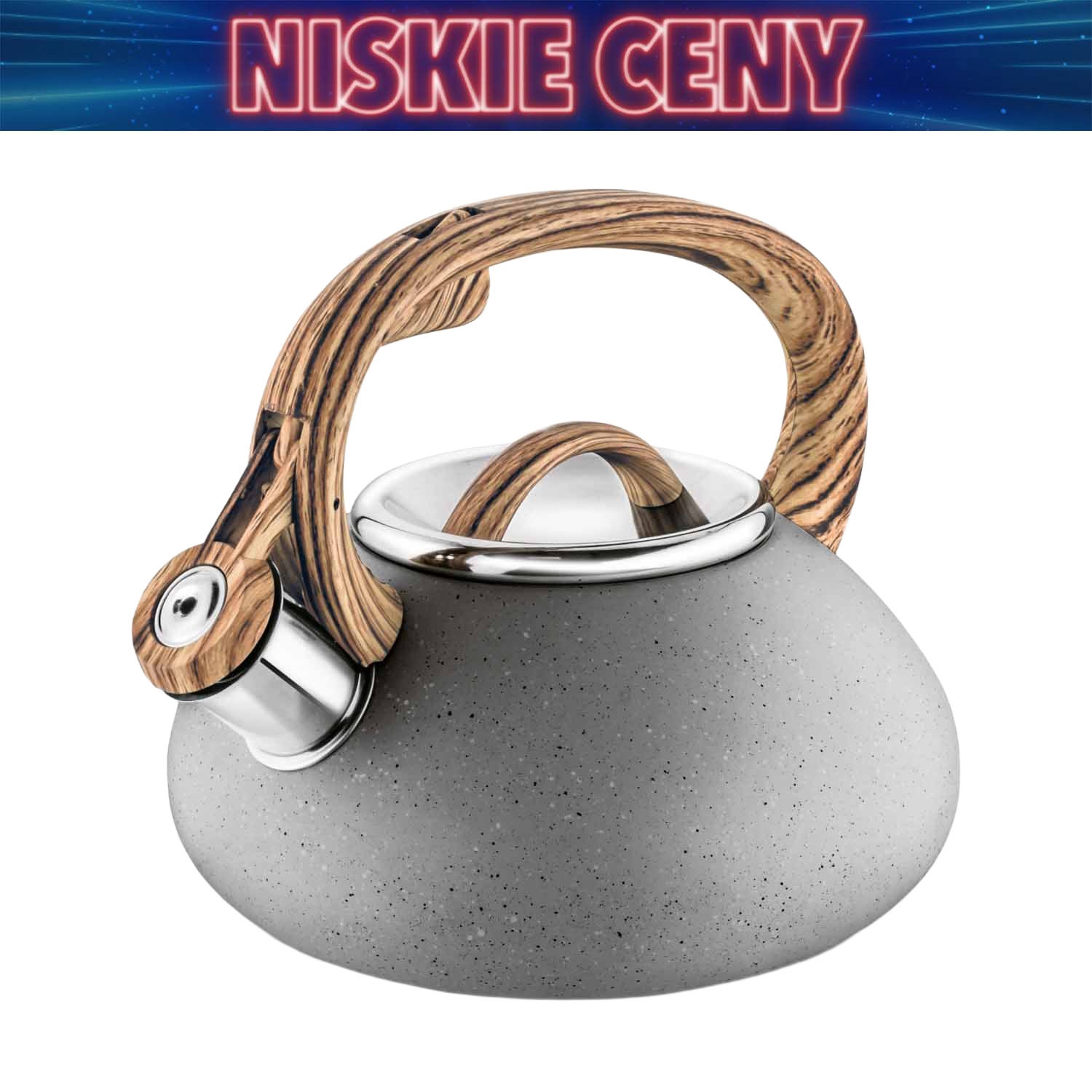 Czajnik z gwizdkiem Tadar Vita, 2 l, stal nierdzewna, szary