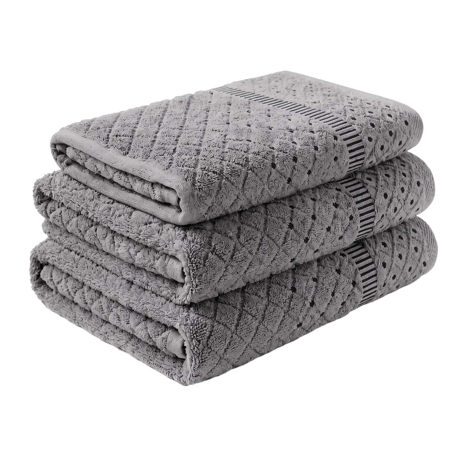 Zestaw ręczników frotte Aisha Home Textile Diamant, 500 g/m², 3 szt., grafitowo-czarne