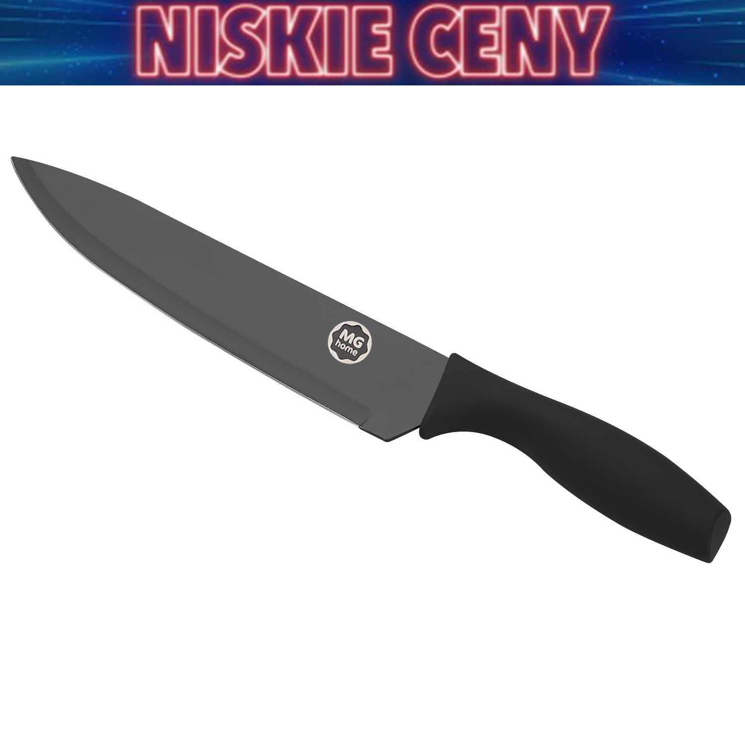 Nóż szefa kuchni 8” MG Home Black, stal nierdzewna, czarny