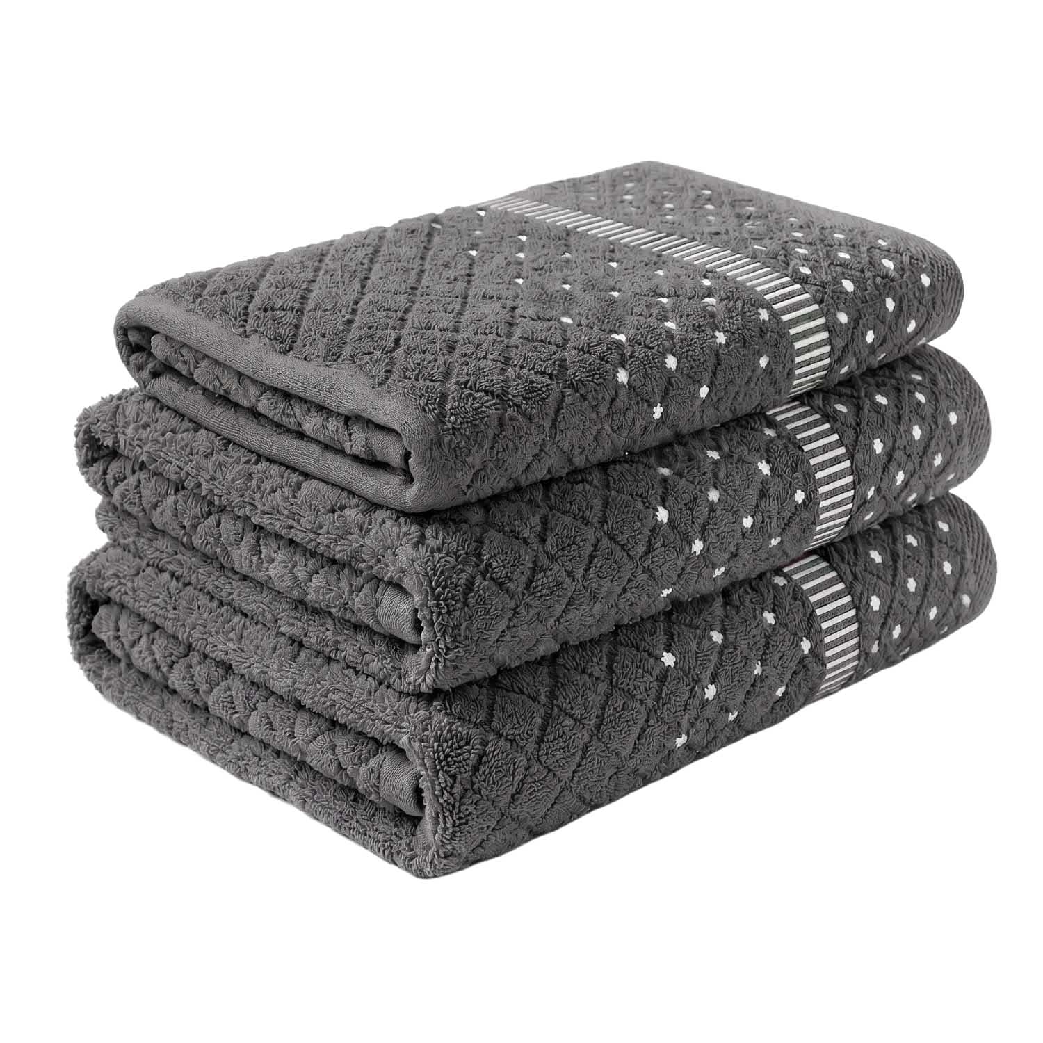 Zestaw ręczników frotte Aisha Home Textile Diamant, 500 g/m², 3 szt., grafitowo-białe
