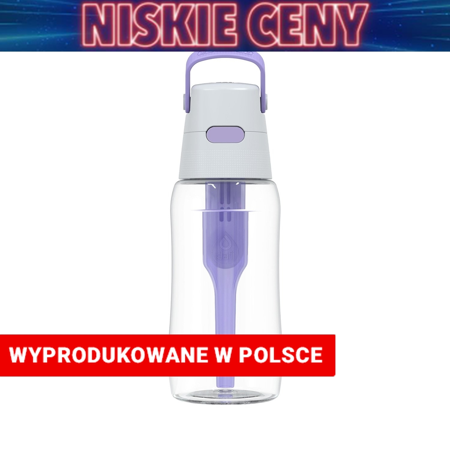 Butelka filtrująca Solid 0,5 L z 1 filtrem, fioletowy