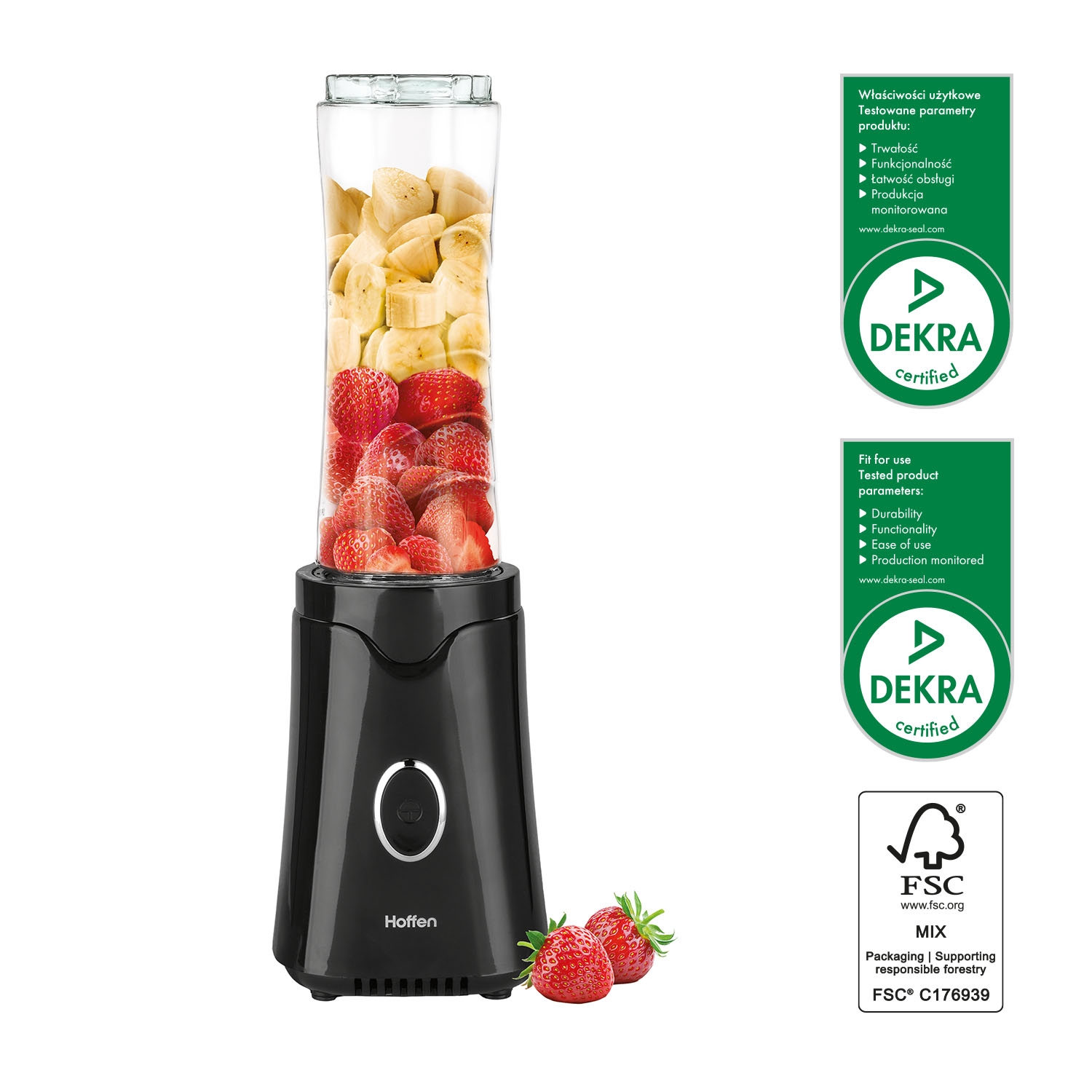 Blender fitness Hoffen, 350 W, z przenośnym bidonem