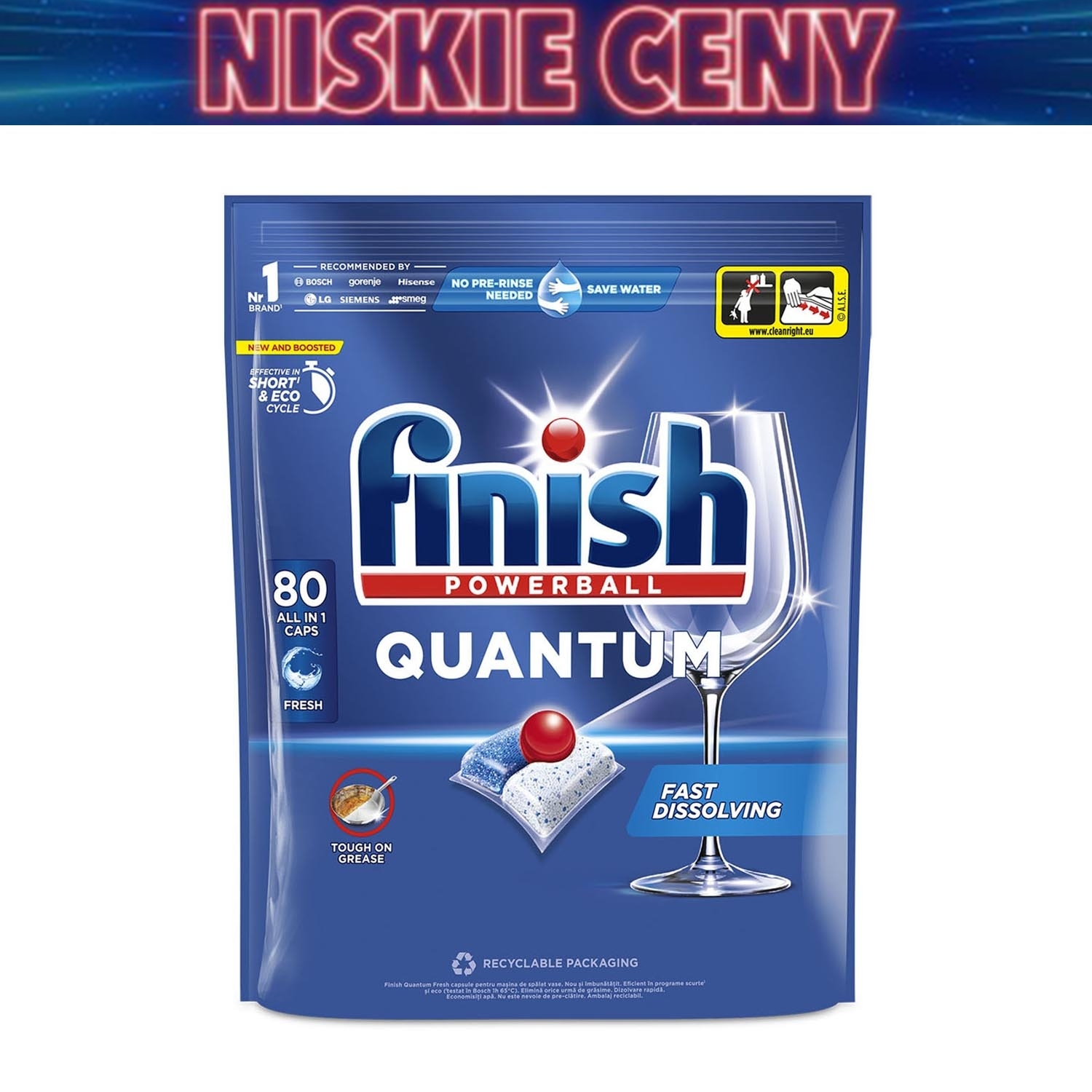 Kapsułki do zmywarki Finish Quantum Fresh, 80 sztuk