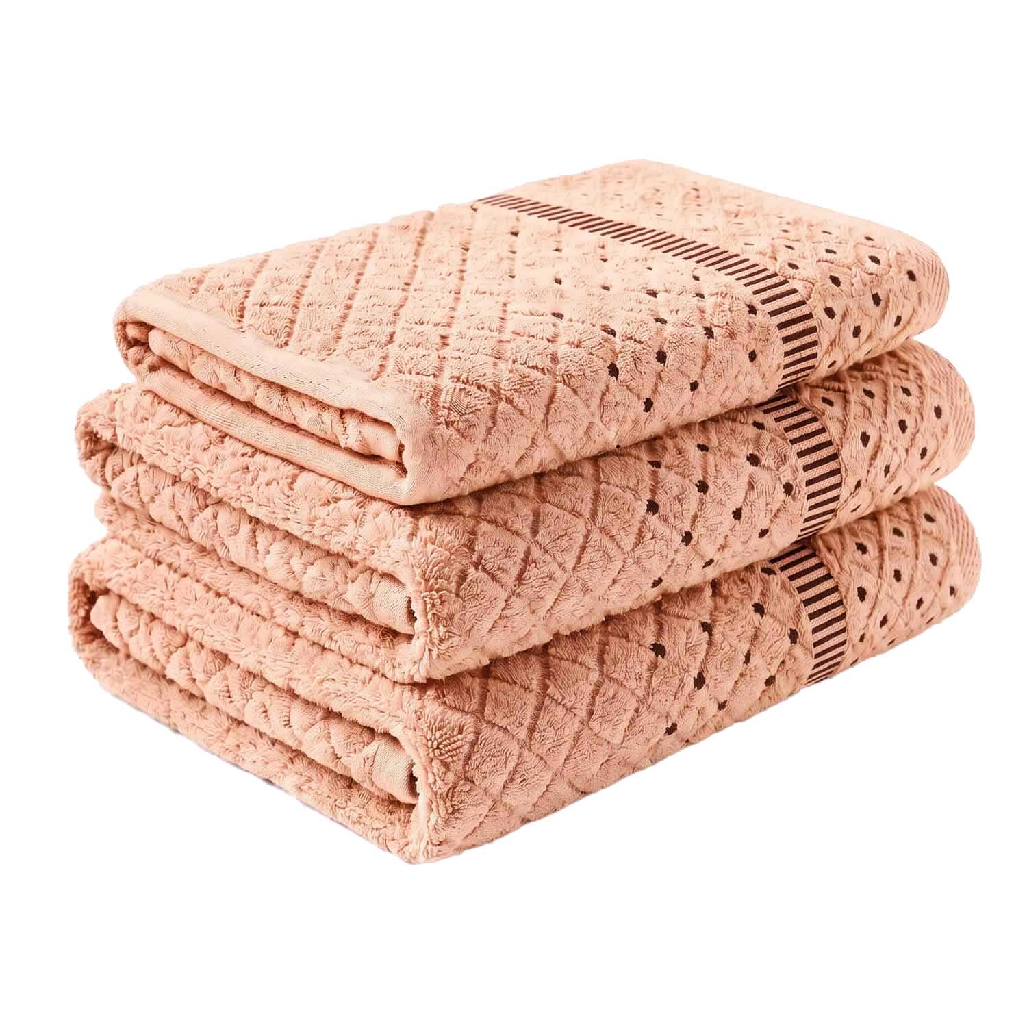 Zestaw ręczników frotte Aisha Home Textile Diamant, 500 g/m², 3 szt., brzoskwiniowe