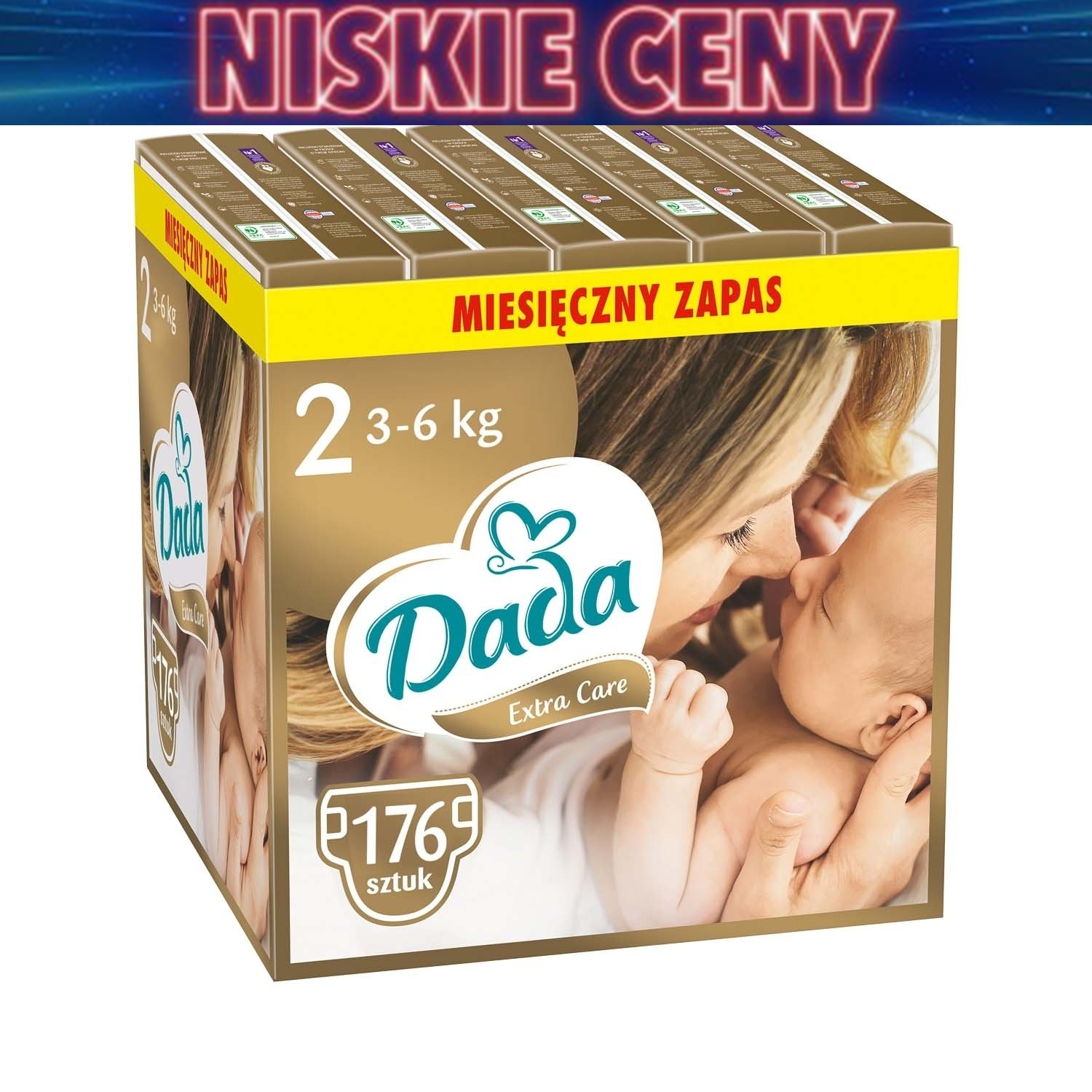 Pieluszki Extra Care 2 Mini, 3-6 kg, 176 szt., superchłonny wkład