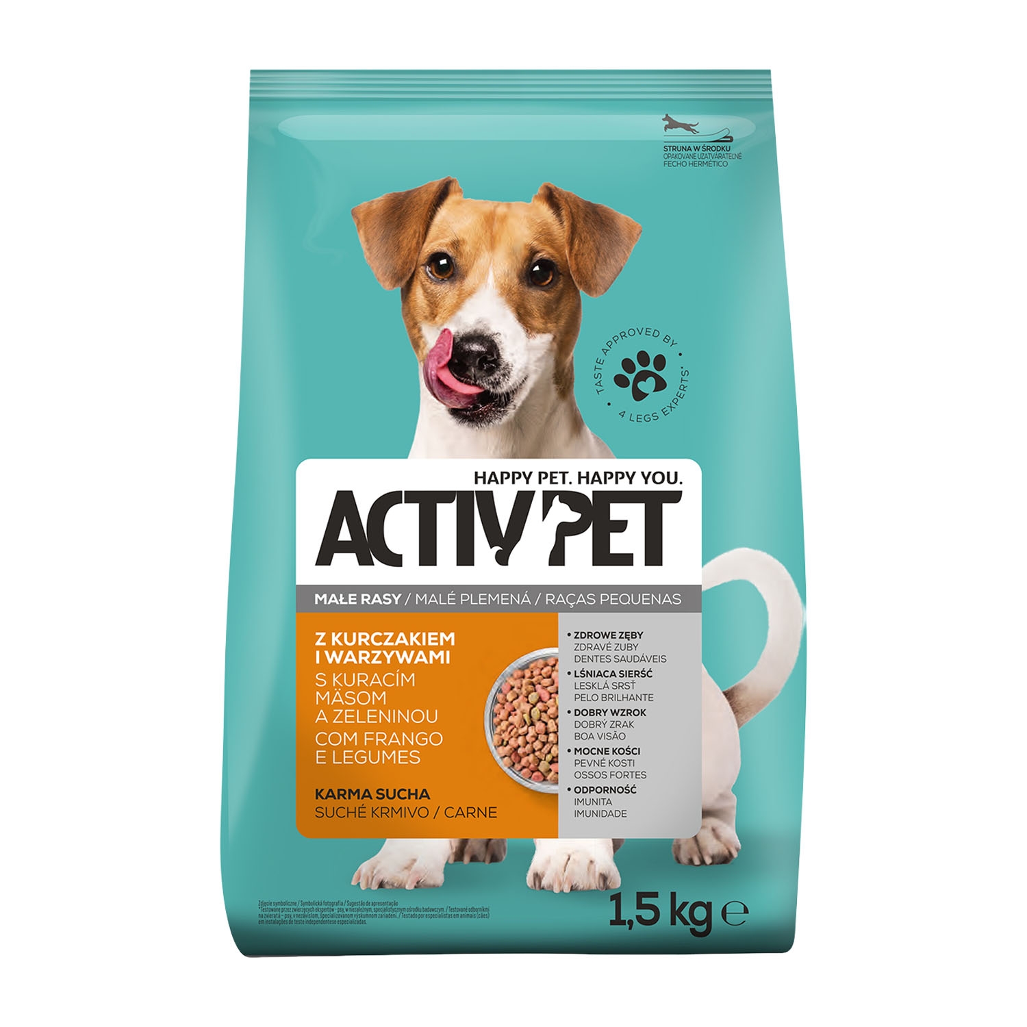 Karma dla psów Activ Pet Mini Adult, kurczak, 6 x 1,5 kg