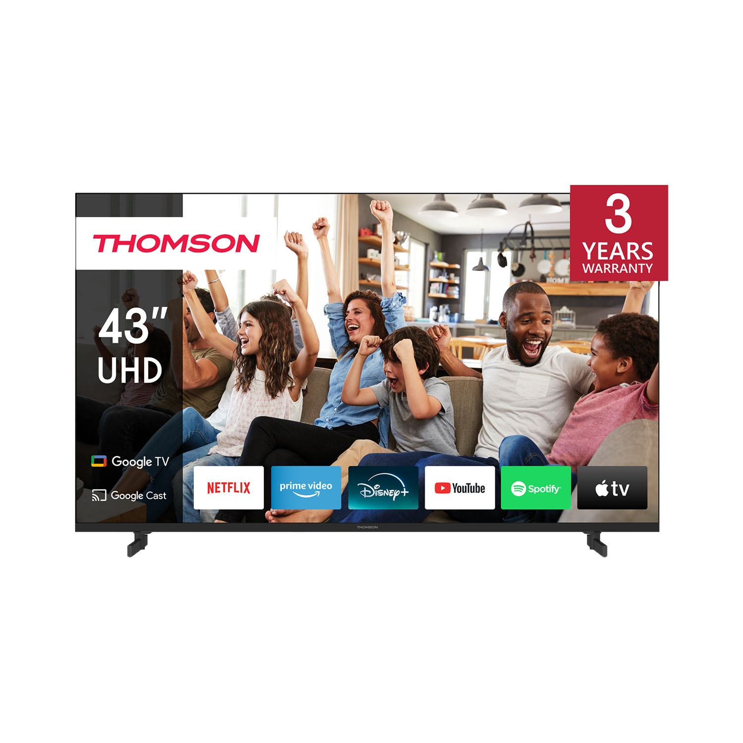 Telewizor 43” Thomson 43UG4S14, Google TV, 4K UHD, bezramkowy