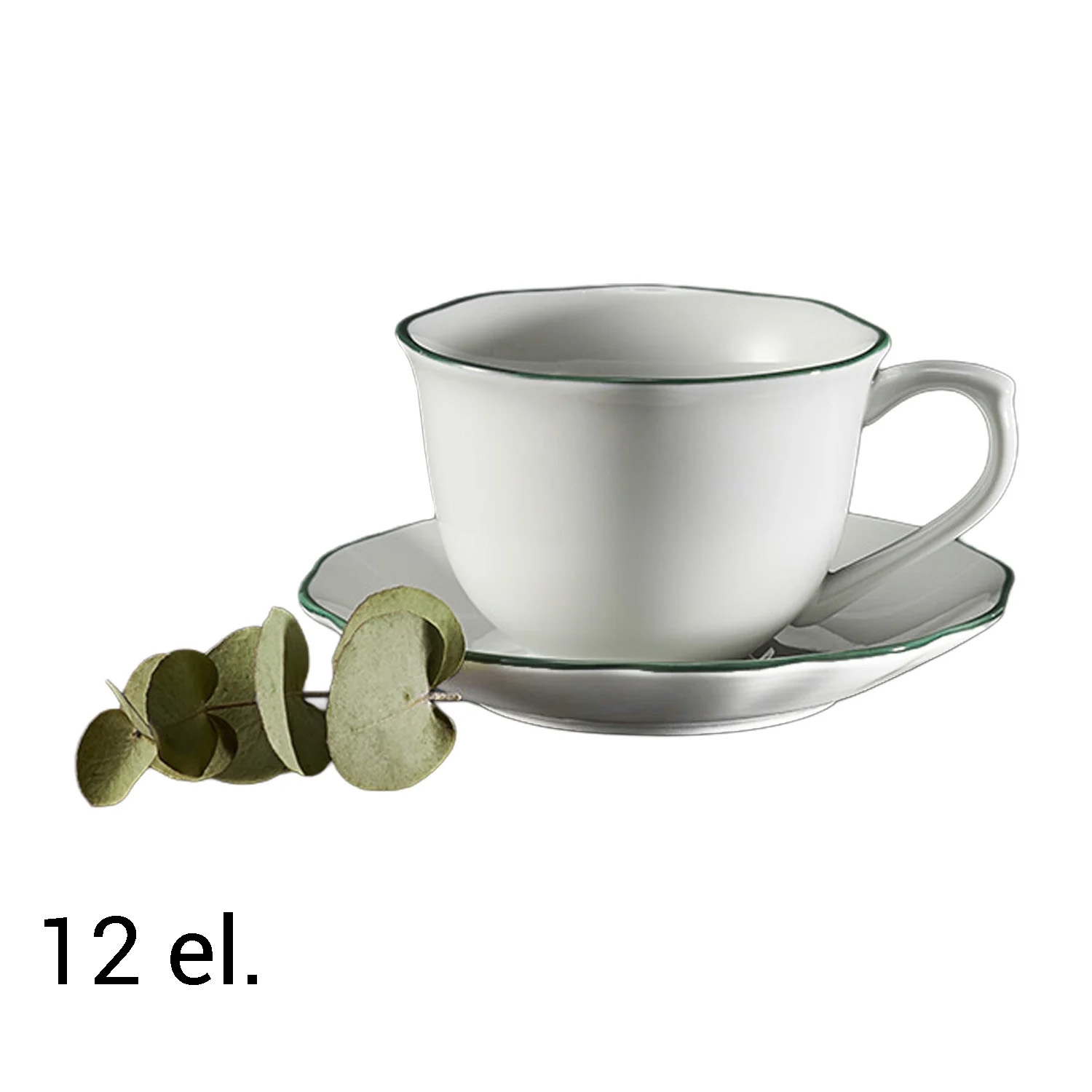 Zestaw kawowy z porcelany Ambition Verge, 230 ml, 12 elementów, biały