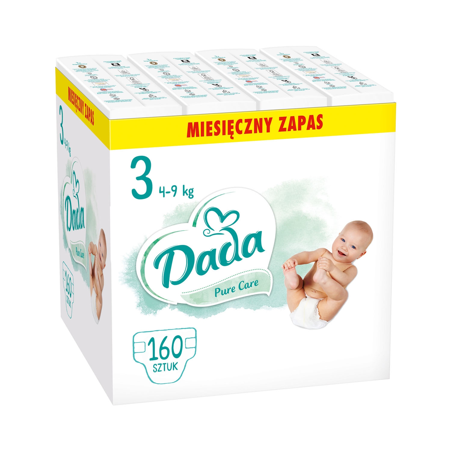 Pieluszki Pure Care 3 Midi, 4-9 kg, 160 szt., identyfikator wilgotności