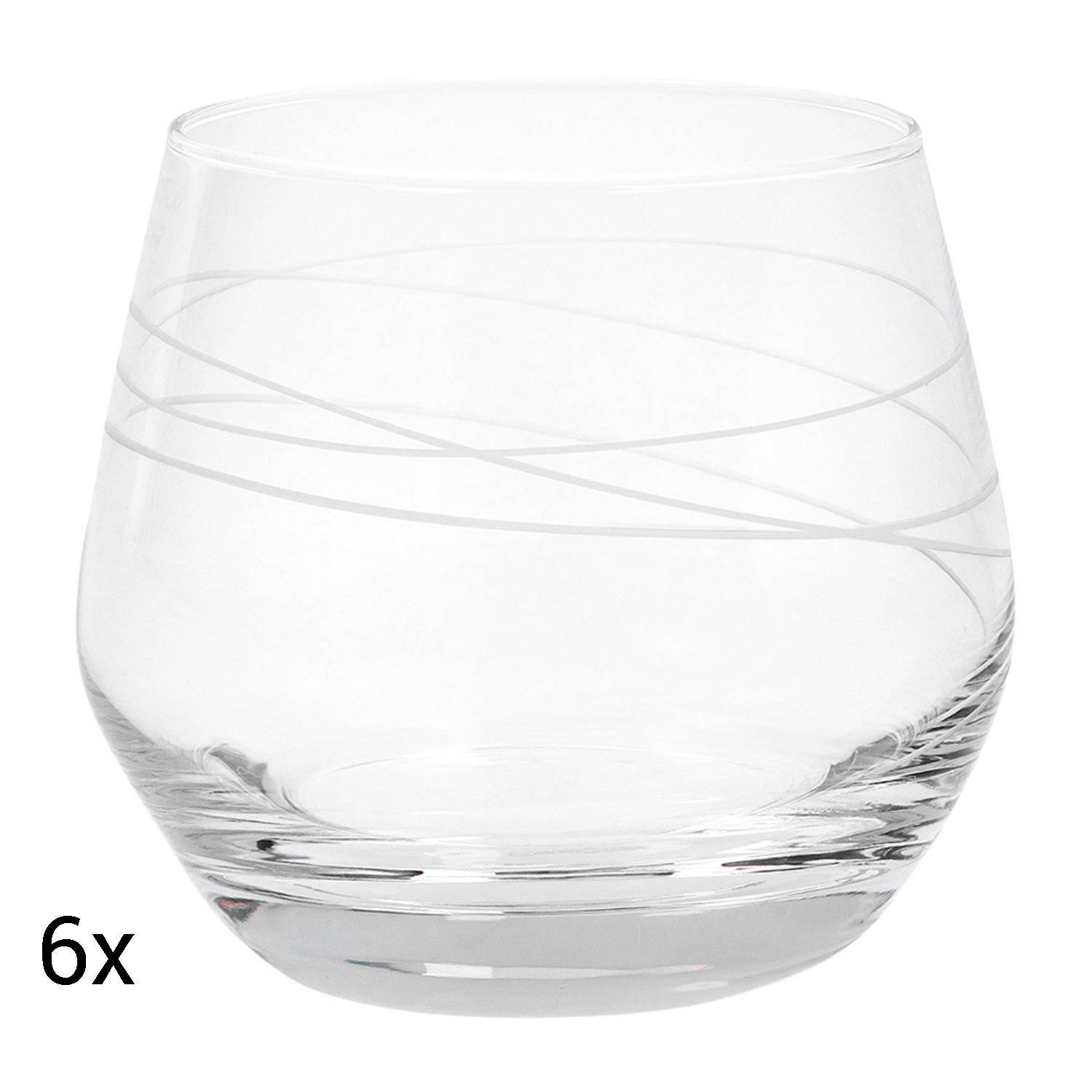 Szklanki niskie Zwieger Spiral, 6 sztuk, 350 ml, transparentne