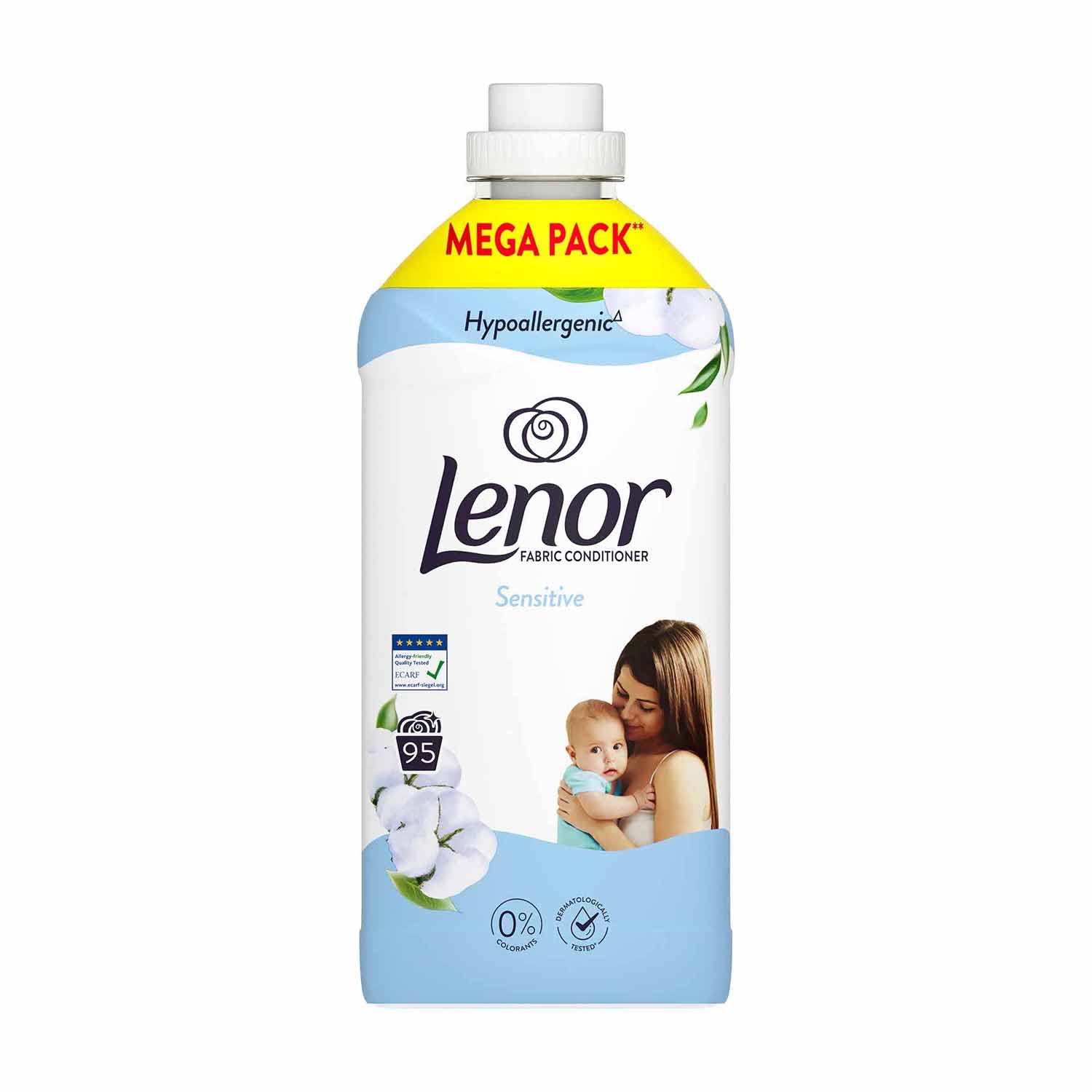 Płyn do płukania tkanin Lenor Sensitive, 1,9 l, na 95 prań