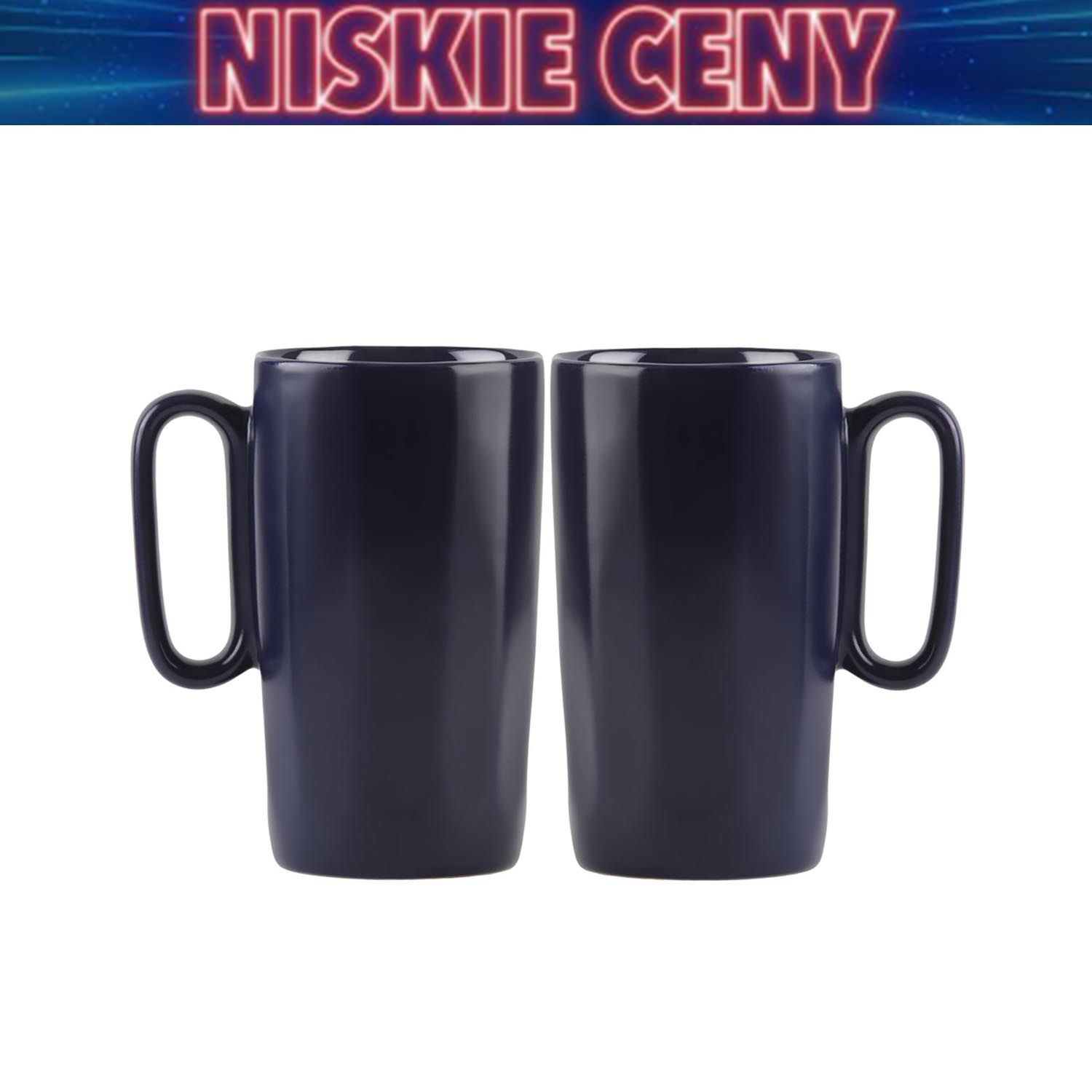 Kubki ceramiczne z uchem Vialli Design Fuori, 330 ml, 2 sztuki, granatowe